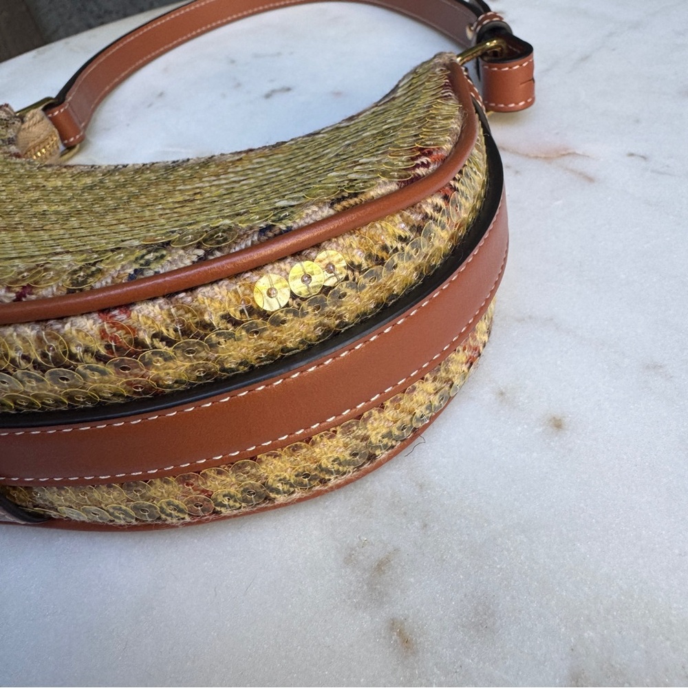 Celine Tweed & Sequin Mini Ava Crescent Shoulder Bag - Picture 15 of 16